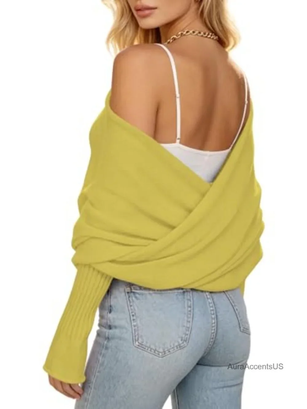 Sweater Shawl Wrap Criss Cross Knit Bridal Shrug Bolero Scarf